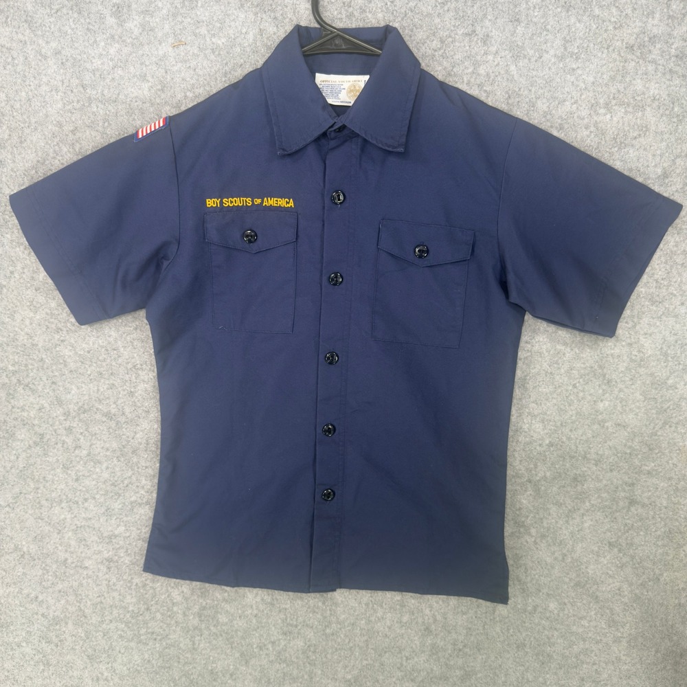 Boy Scouts of America Youth Medium Navy Blue Short Sleeve Uniform Shirt